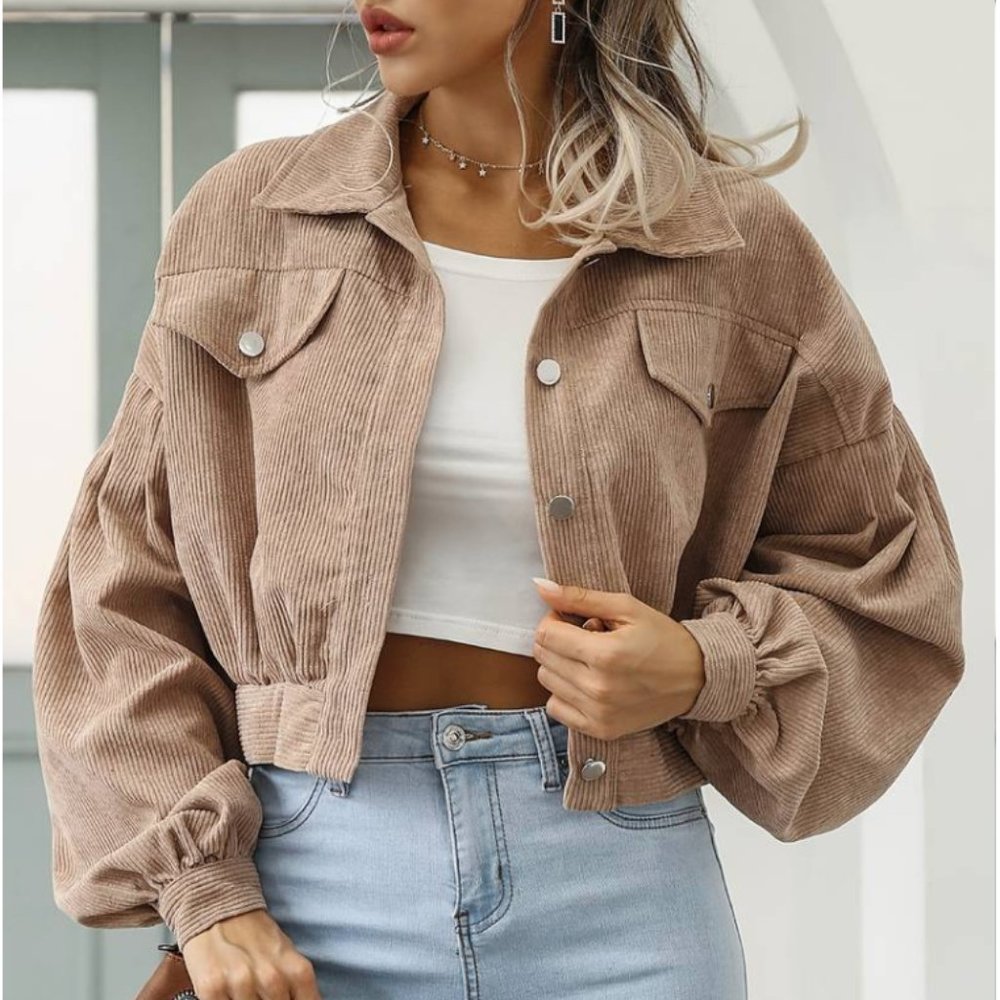 Missguided cropped corduroy jacket